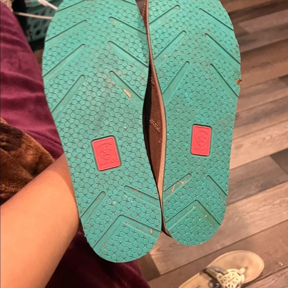 Ariat Cruiser Moc Toe Women's 8.5 B Suede Southwestern Brown Shoes 10029750 - Picture 3 of 6